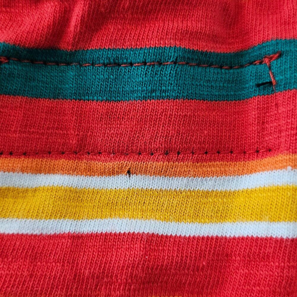 Men's GUESS x JBalvin Vibras Collection Striped Colorful Ringer T-shirt Retro MD - Picture 6 of 8